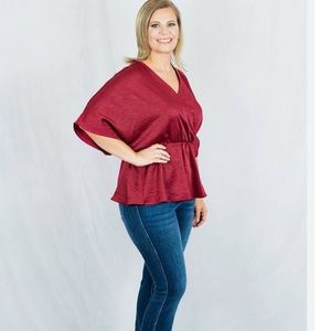 Burgundy Surplice Top